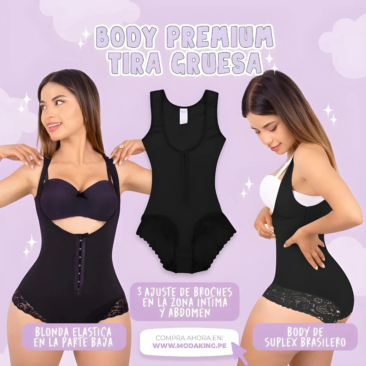 Body premium tirantes gruesos Modelador de figura