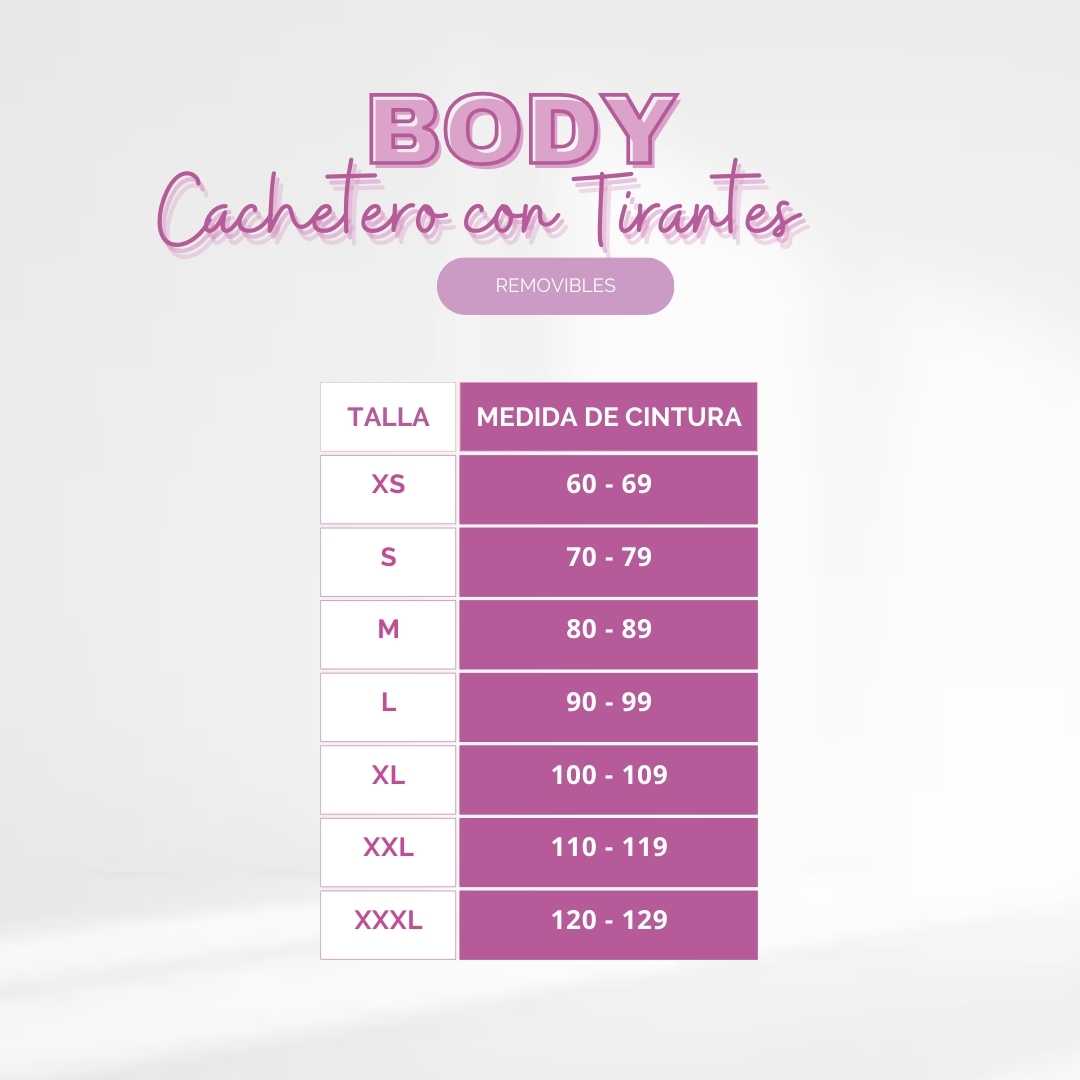 body cachetero tirantes removibles