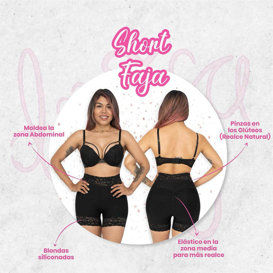 short faja, moldeador de figura, levanta pompas, faja reductora, body reductor, cintura de avispa