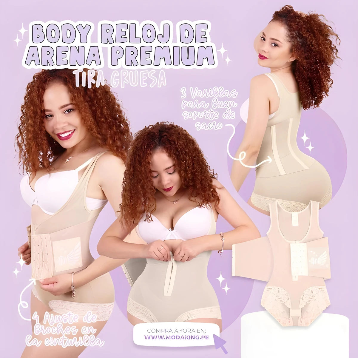 Body premium reloj de arena tira gruesa beige