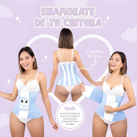 Faja reloj de arena celeste gatito